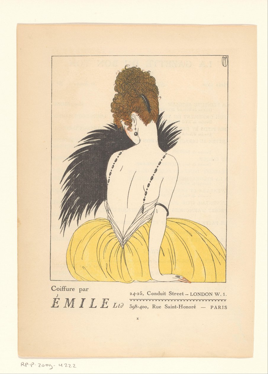 Gazette du Bon Ton, 1920 - nro 2, X: Émile: Coiffure tekijältä Anonymous
