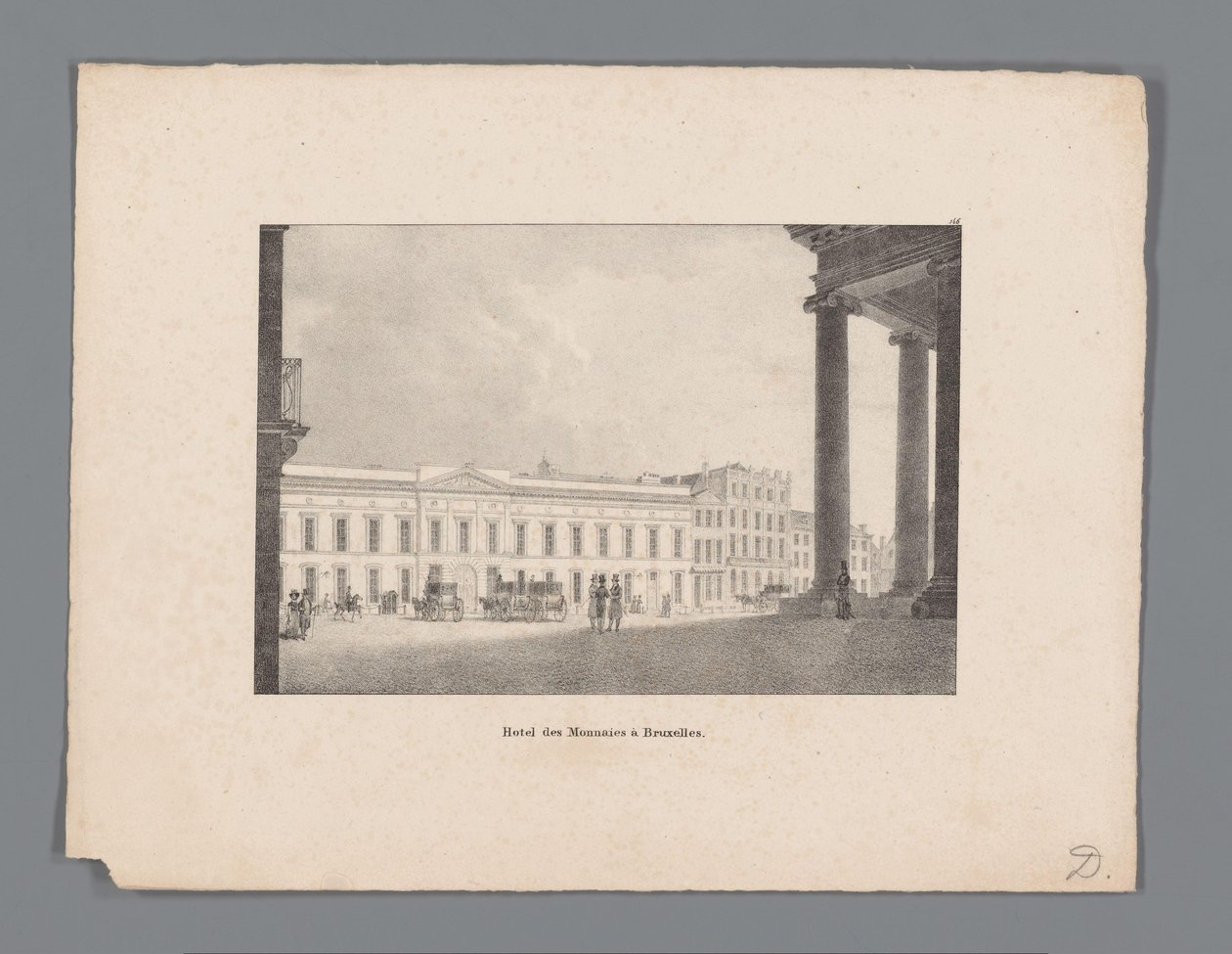 Näkymä Brysseliin Hotel des Monnaies à Bruxelles (otsikko esineessä) tekijältä Anonymous