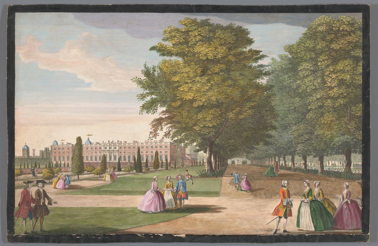 Näkymä Hampton Court Palacesta Lontoossa eteläpuolelta katsottuna tekijältä Anonymous