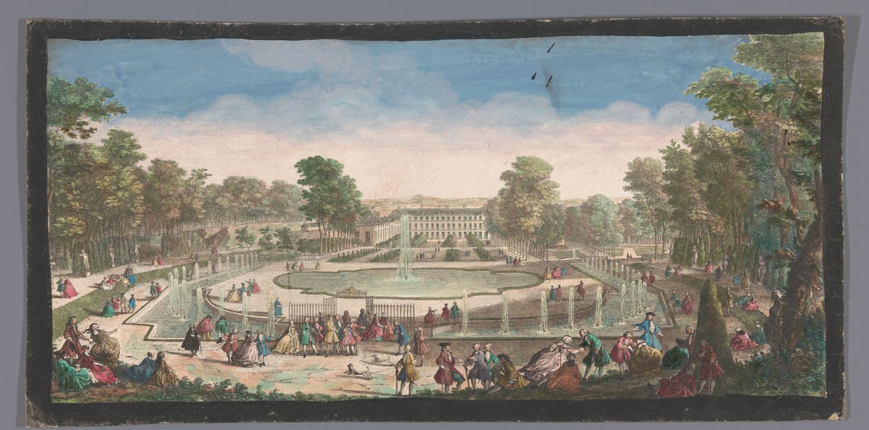 Gezicht op de Orangerie van het Château de Saint-Cloud Näkymä Chateau de St. Cloudiin Orangeryn puolelta (otsikko esineessä) tekijältä Anonymous