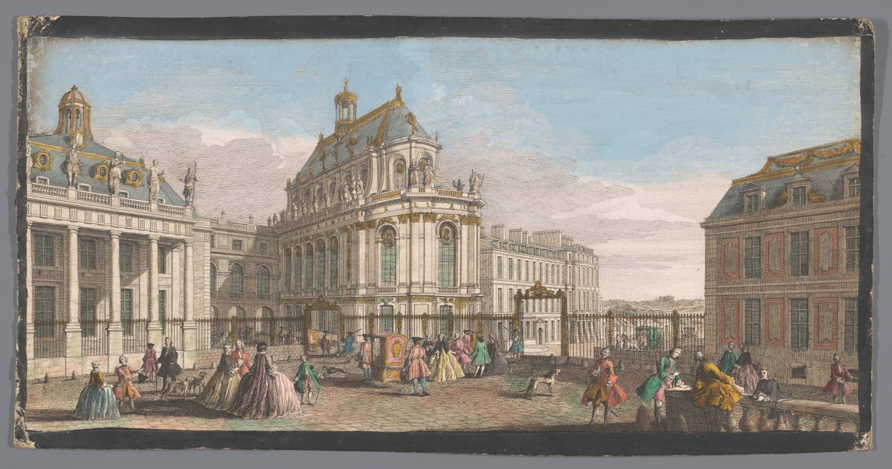 Näkymä Versaillesin palatsin kappelille Vüe ​​​​private de la chapelle du Chateau de Versailles (otsikko esineessä) tekijältä Anonymous