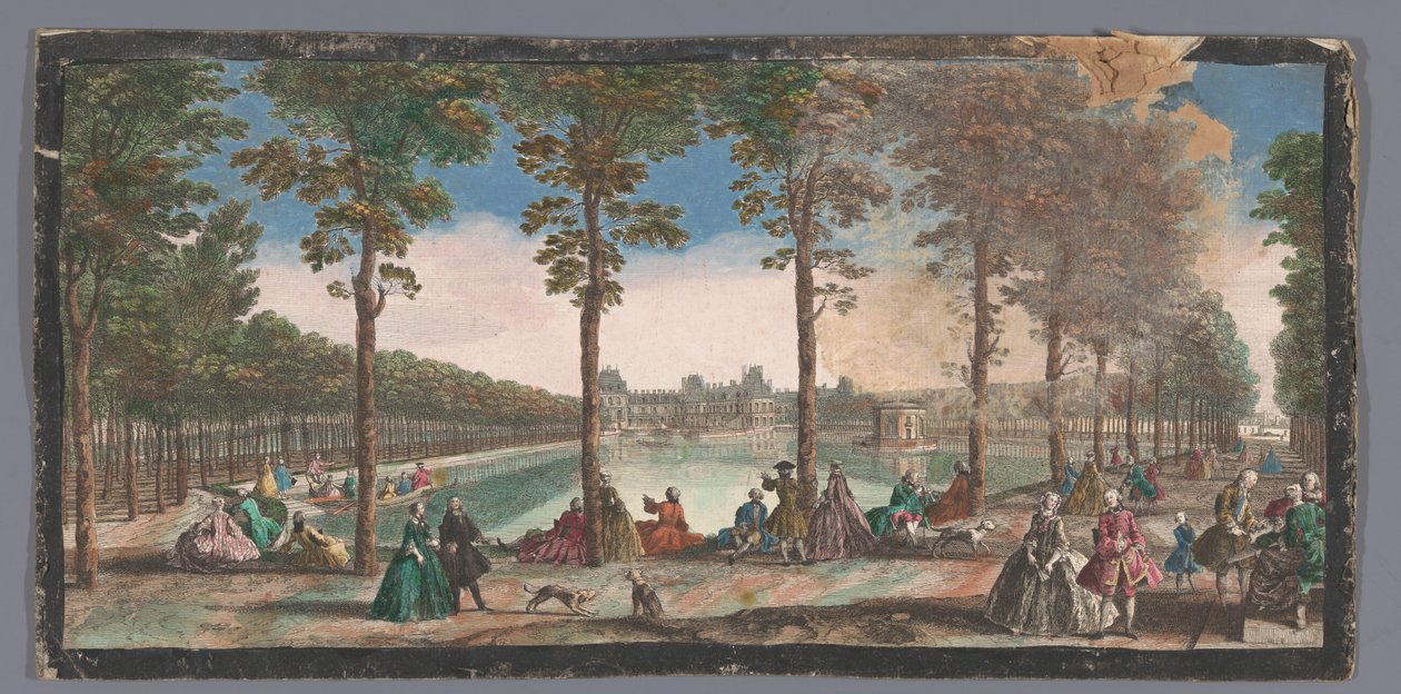 Näkymä Lammelle Palais de Fontainebleaun puutarhasta Veüe de l