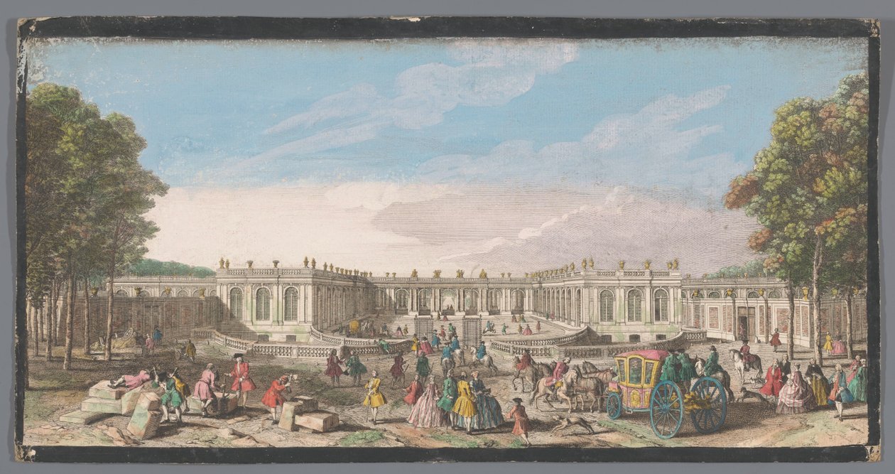 Näkymä Suuren Trianonin edestä Versaillesin puutarhassa Vüe ​​​​de Trianon dans le Parc de Versailles du côté de l
