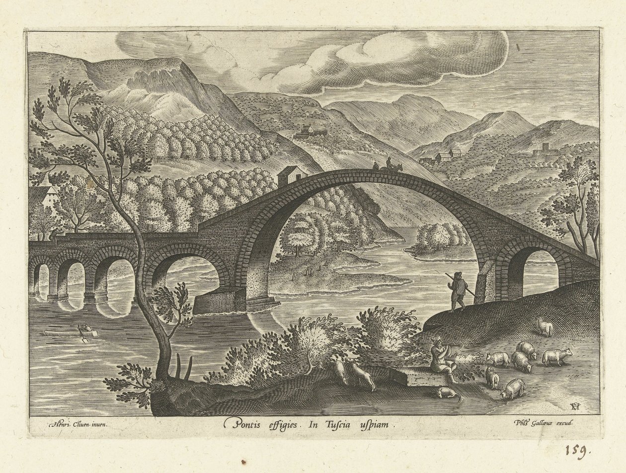 Gezicht op een brug a Toscana Un retrat del pont. A qualsevol part de la Toscana (títol a l