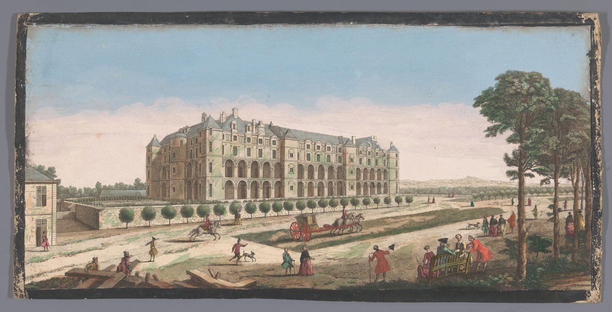 Näkymä Château de Madridille Pariisissa Vue du Chateau Royal de Madrid (otsikko esineessä) tekijältä Anonymous