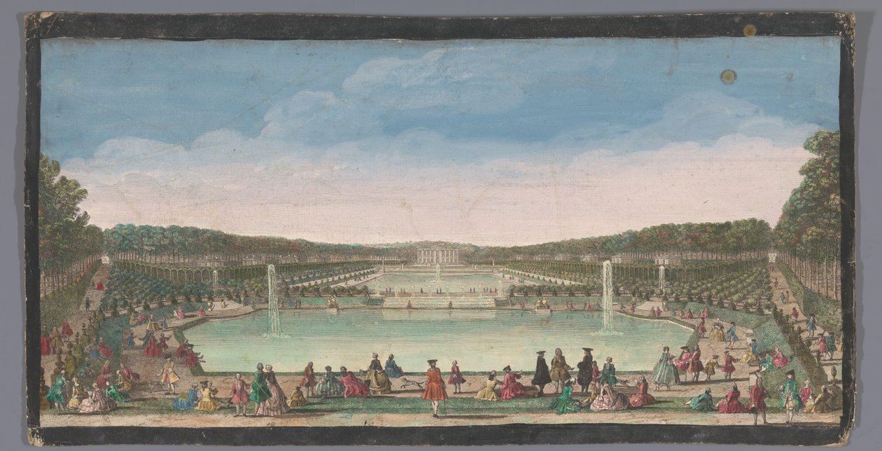 Näkymä Château de Marlylle Vue du Chateau de Marli -palkinto du bas du grand parterre (nimi esineessä) tekijältä Anonymous