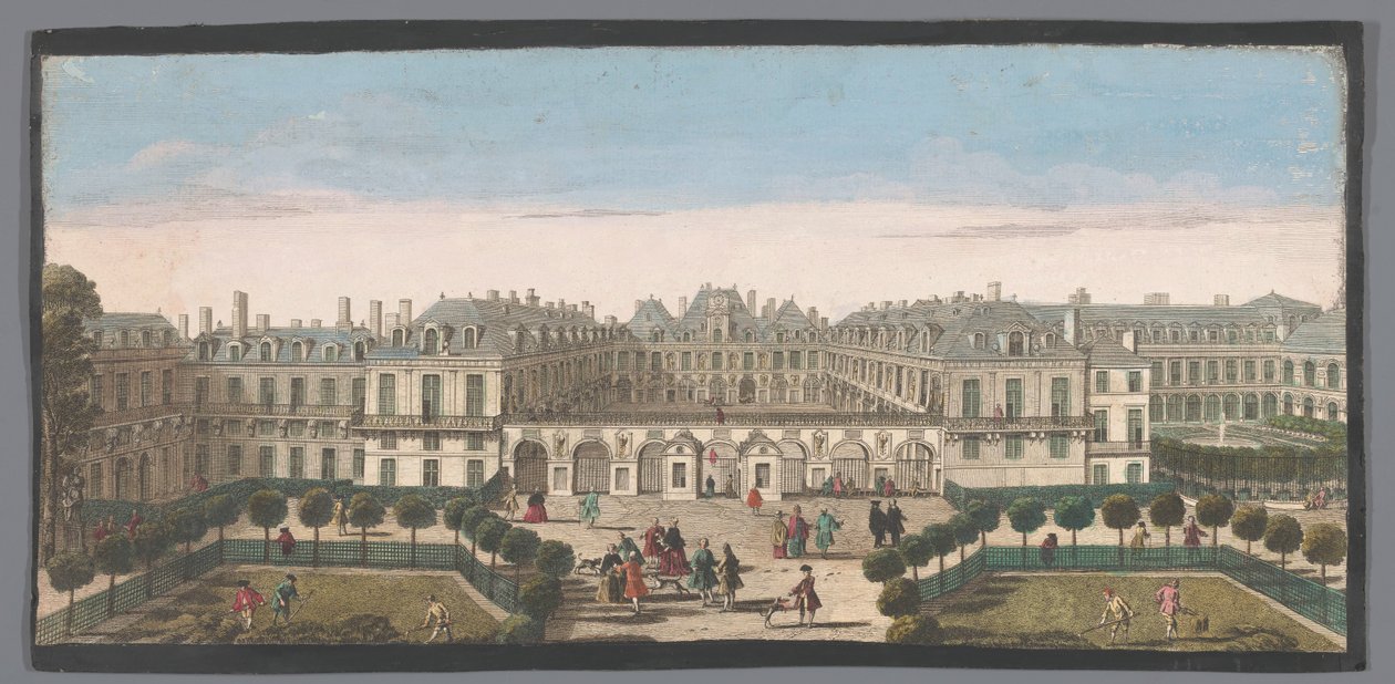 Näkymä Palais Royalille Pariisissa Vûë du Palais Royal (nimi esineessä) tekijältä Anonymous