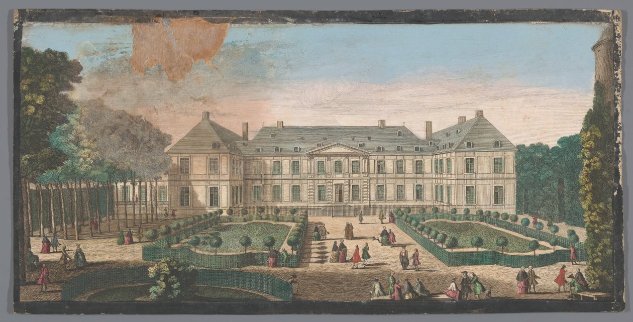 Näkymä Palais du Templelle Pariisissa puutarhasta nähtynä Autre vue du Palais du Temple du côté du jardin (otsikko esineessä) tekijältä Anonymous