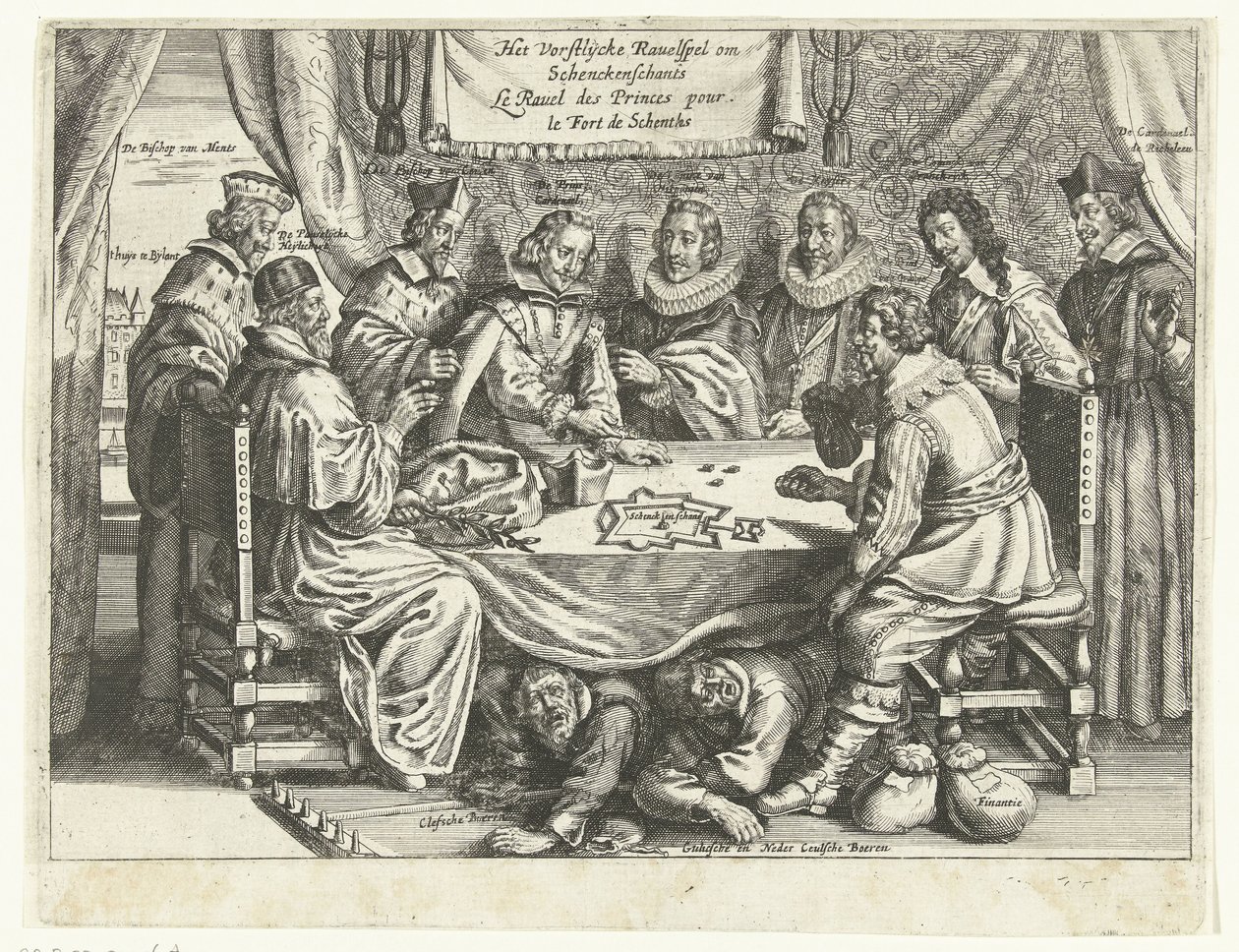 The Game for Schenckenschans, 1635-1636 The Vorstelijcke Ravelspel om Schenckenschants / Le Ravel des Princes pour le Fort de Schentks (otsikko esineessä) tekijältä Anonymous