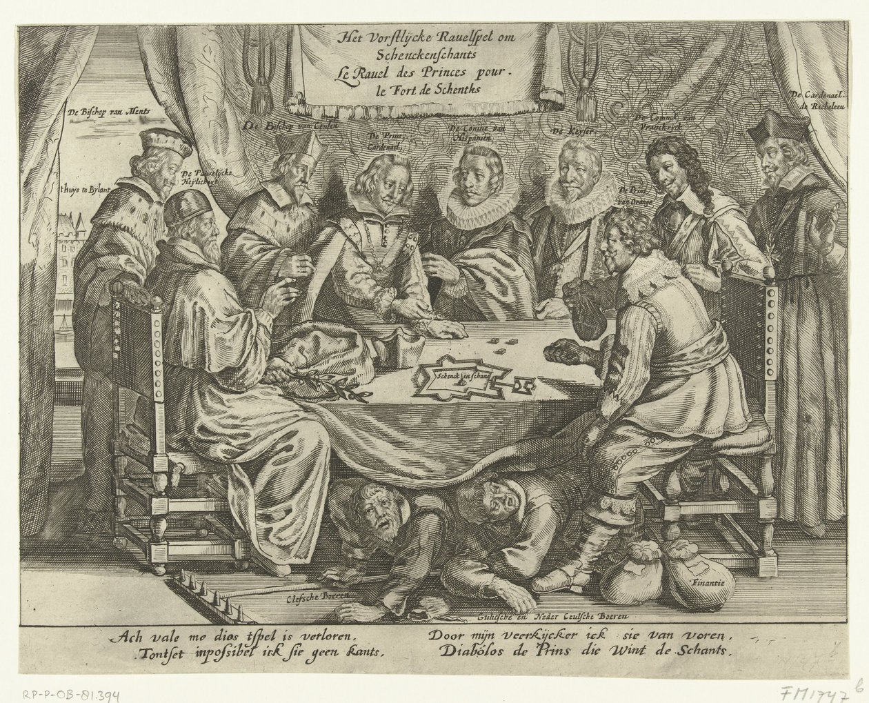 The Game for Schenckenschans, 1635-1636 The Vorstelijcke Ravelspel om Schenckenschants / Le Ravel des Princes pour le Fort de Schentks (otsikko esineessä) tekijältä Anonymous