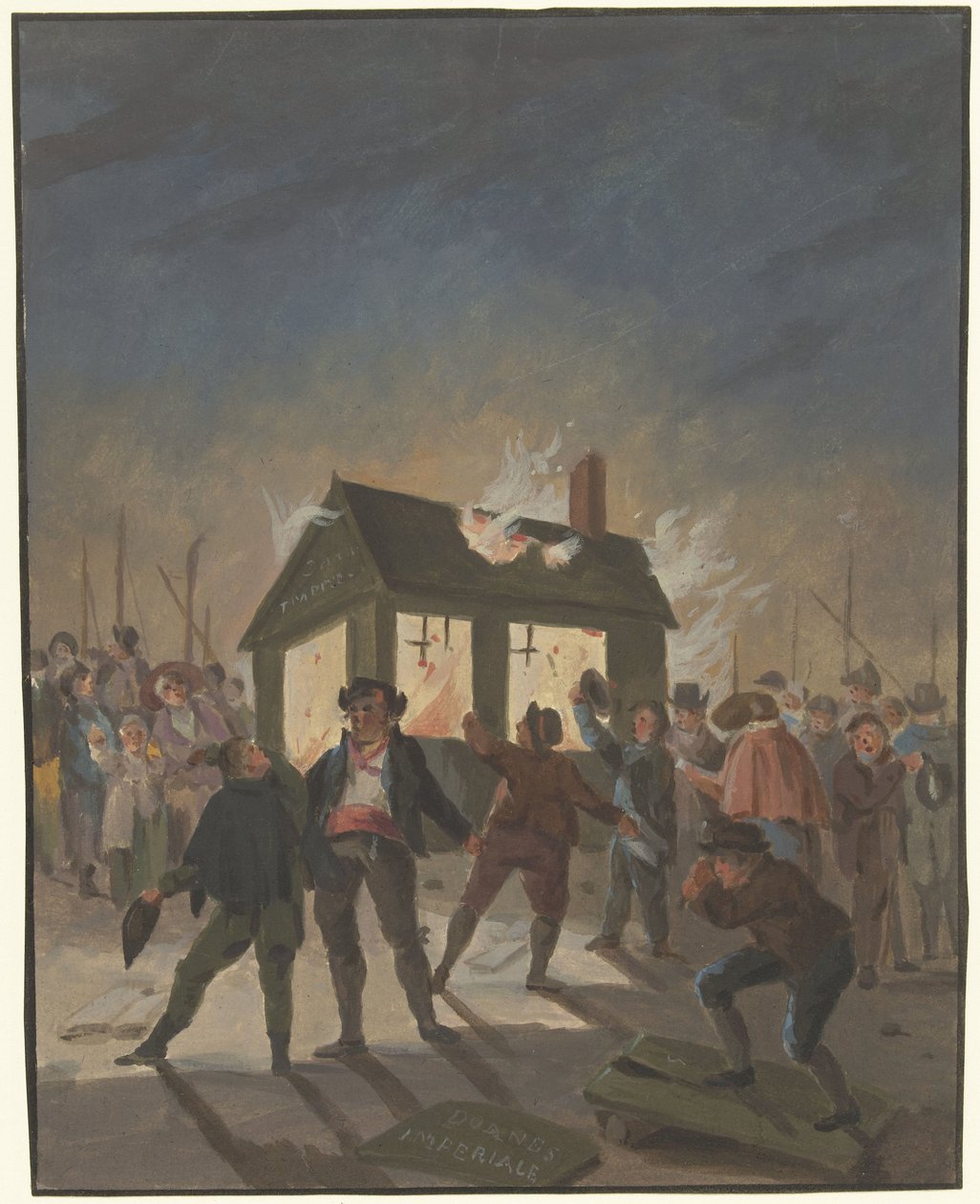 Tullitalojen poltto Amsterdamissa 15.11.1813 tekijältä Anonymous