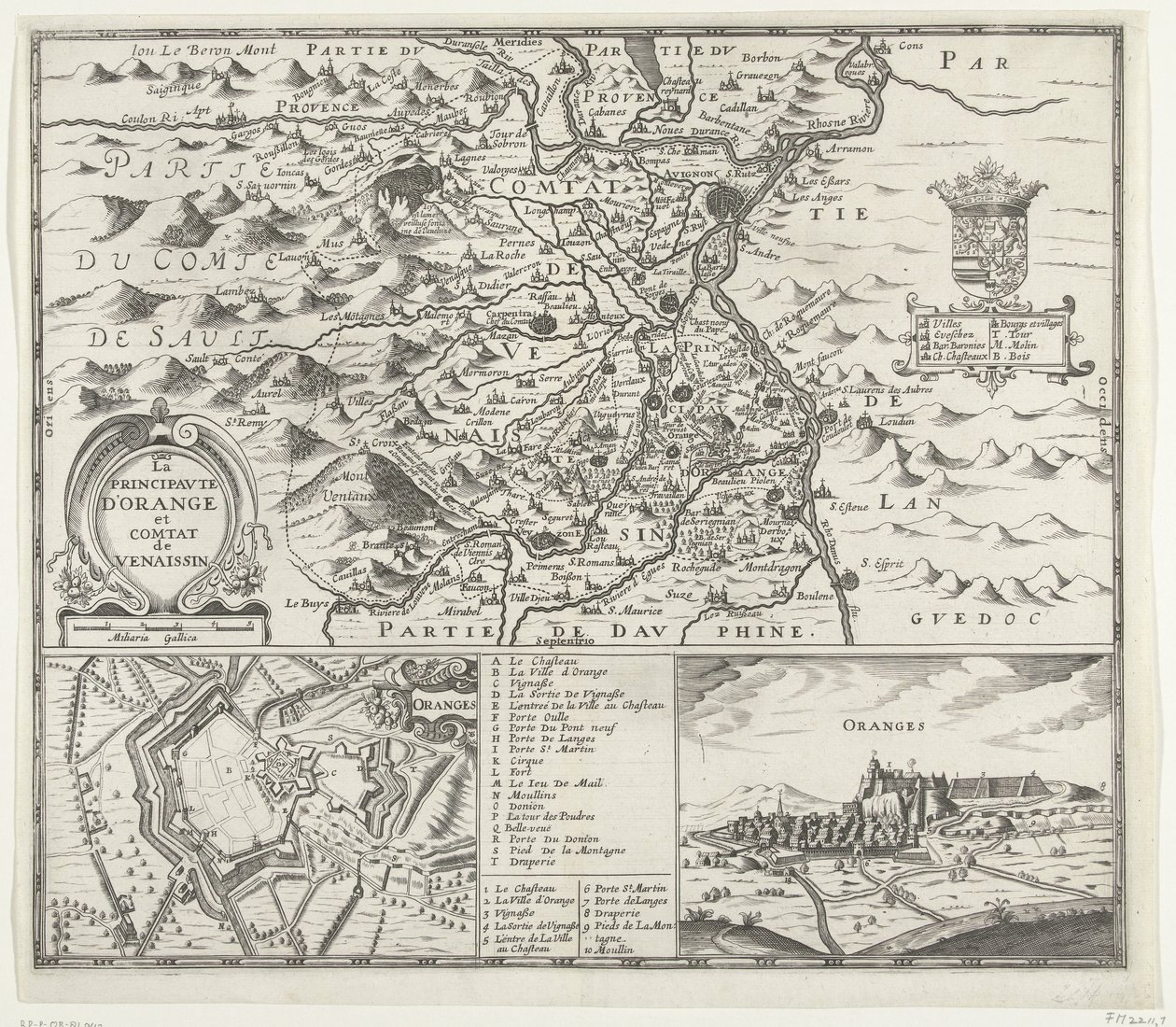 Orangen ruhtinaskunnan kartta, 1639 La Principaute d