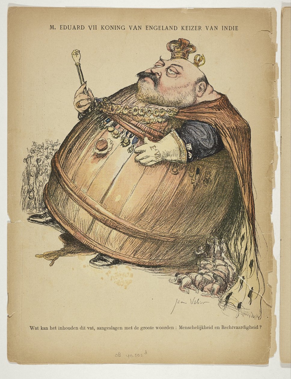 Karikatyyri Edward VII:stä (Ison-Britannian kuningas) M. Eduard VII Englannin kuningas Intian keisari (otsikko esineessä) tekijältä Anonymous