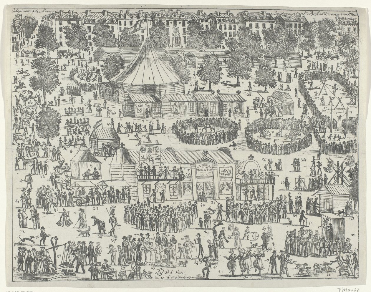 Messut aukiolla Haagissa, 1845 Utopiamessut (otsikko esineessä) tekijältä Anonymous