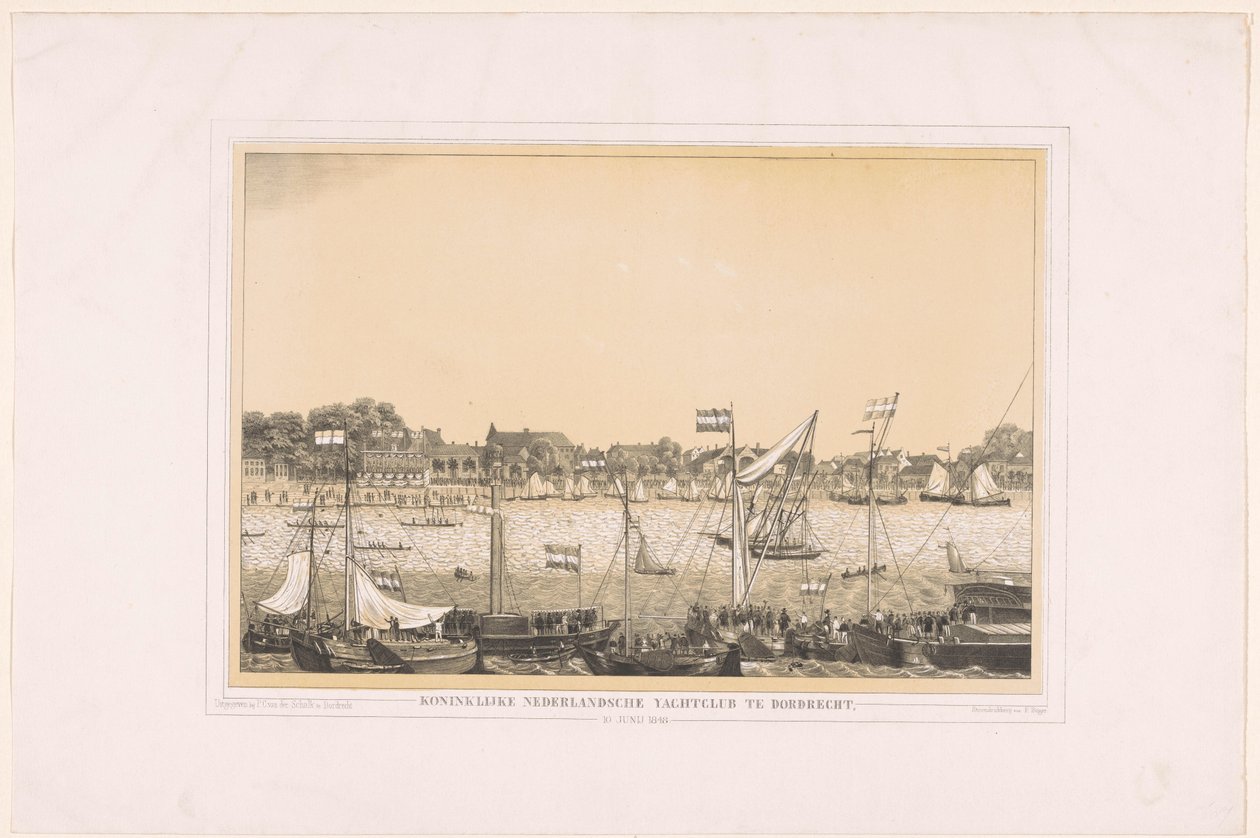 Koninklijke Nederlandsche Yachtclub Dordrechtissä, 10. kesäkuuta 1848 (otsikko esineessä) tekijältä Anonymous