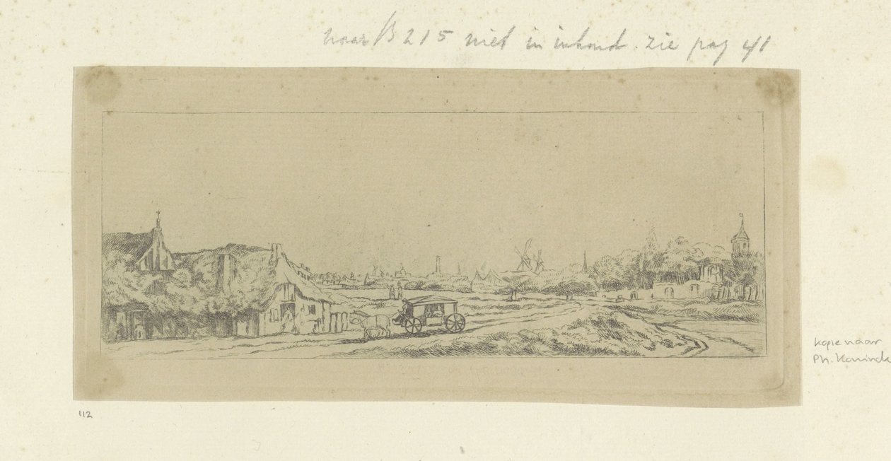 Landschap met een koets Kokoelma kahdeksankymmentäviisi alkuperäistä vedosta (sarjan nimi) tekijältä Anonymous
