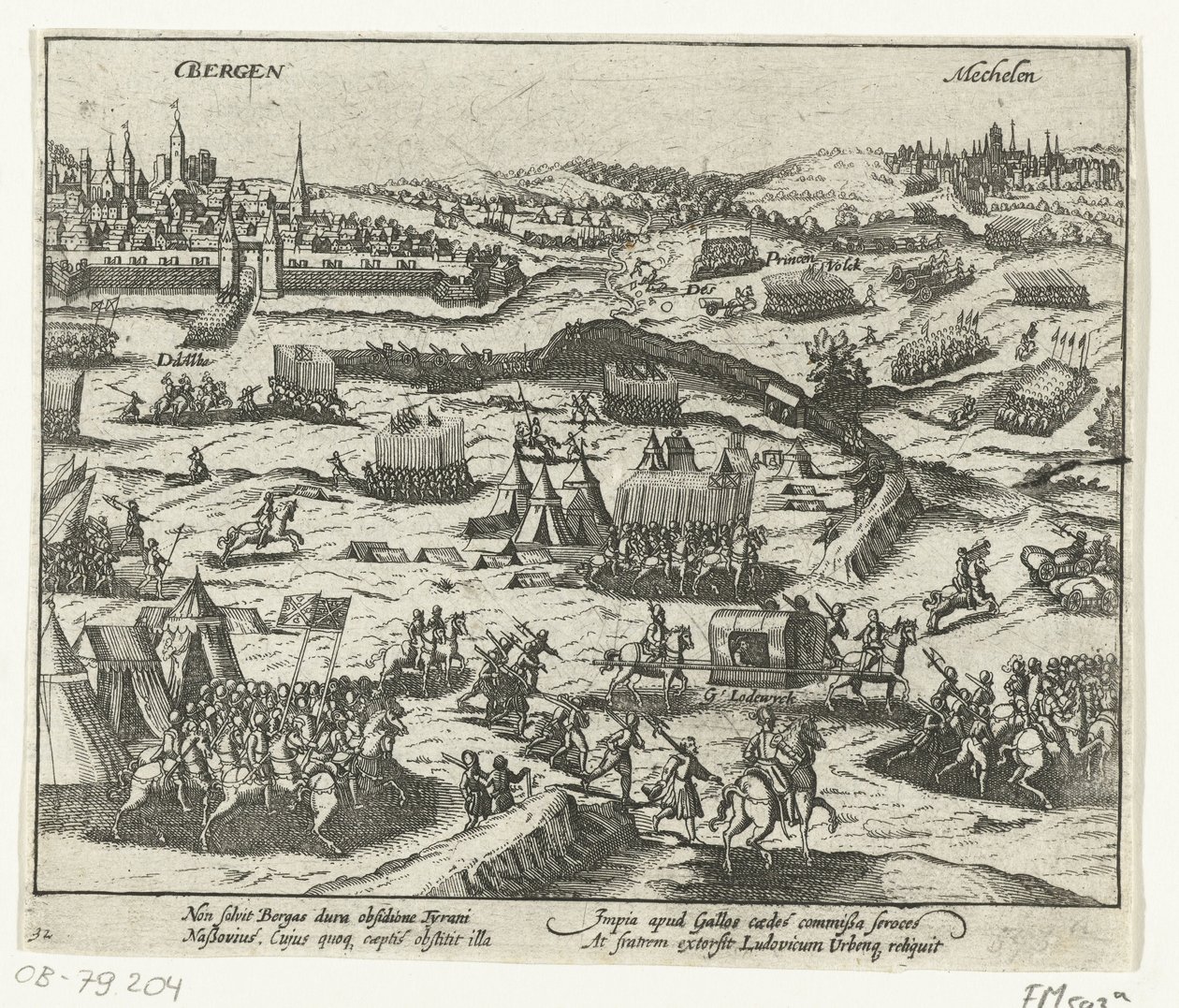 Louis Nassaulainen lähtee Bergenistä vuonna 1572 tekijältä Anonymous
