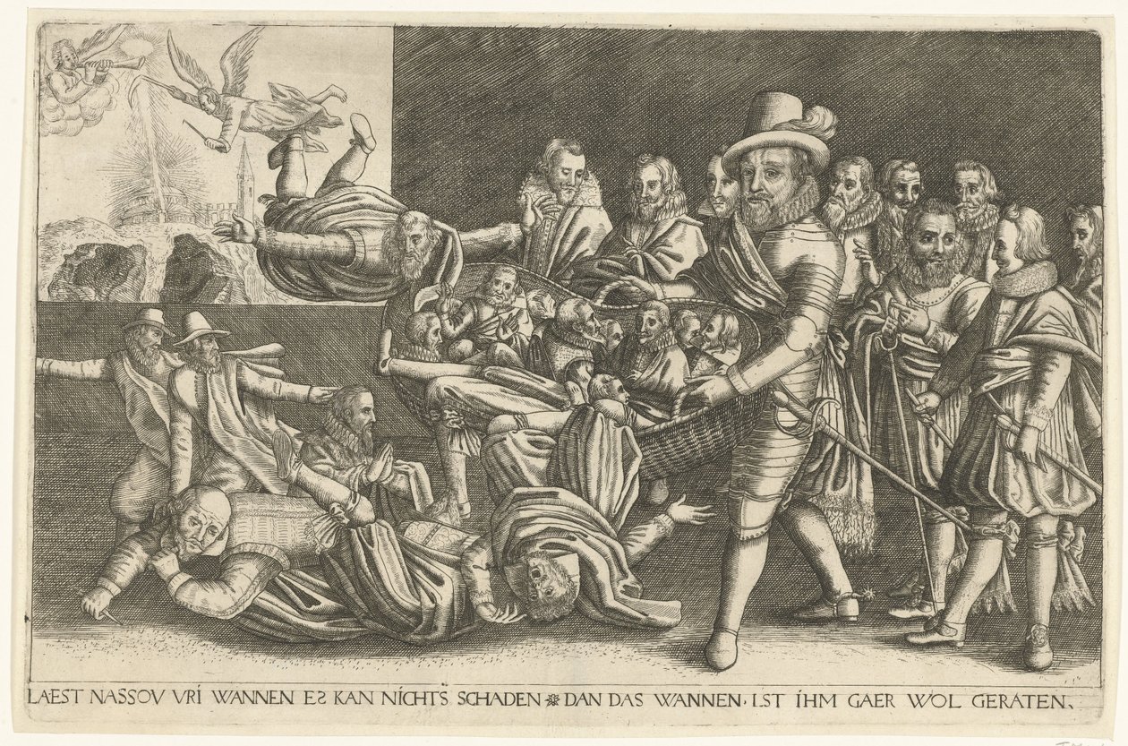 Maurits erottamassa vehnää akanoista, 1618 tekijältä Anonymous