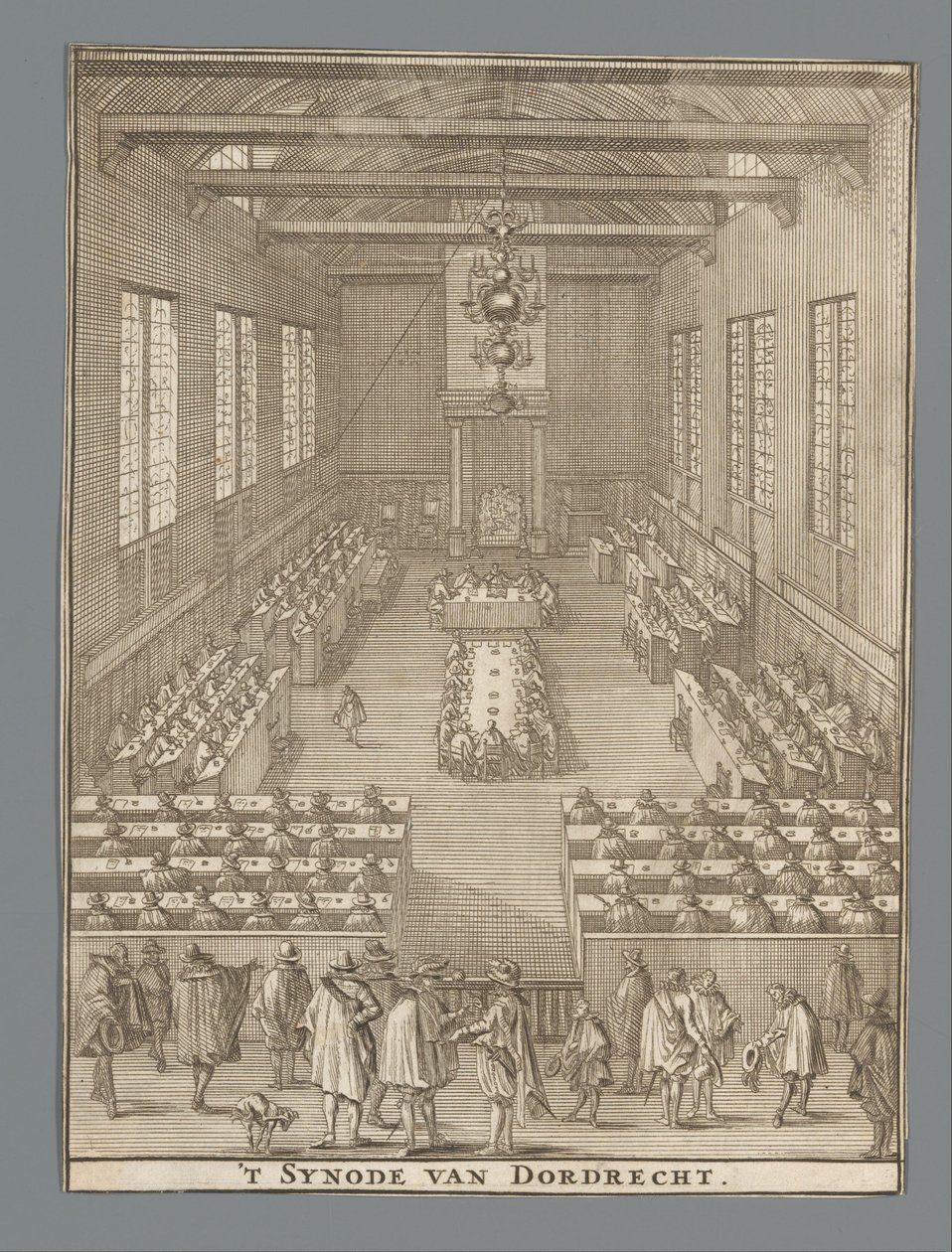 Dordrechtin synodin avaus 1618 Dordrechtin synodi (otsikko esineessä) tekijältä Anonymous