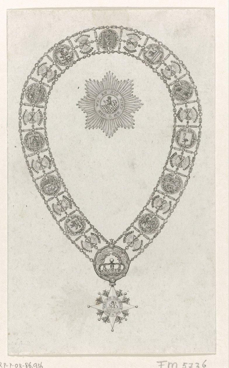 Ritarikuntaketju Hollannin kuninkaallisen ritarikunnan suurristillä, 1807 tekijältä Anonymous