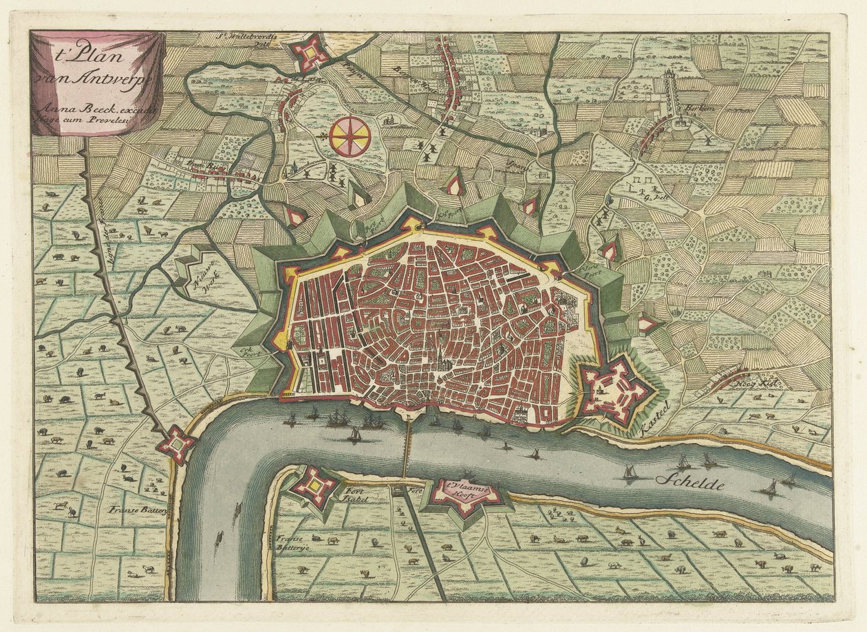 Antwerpenin kartta, noin 1706 t