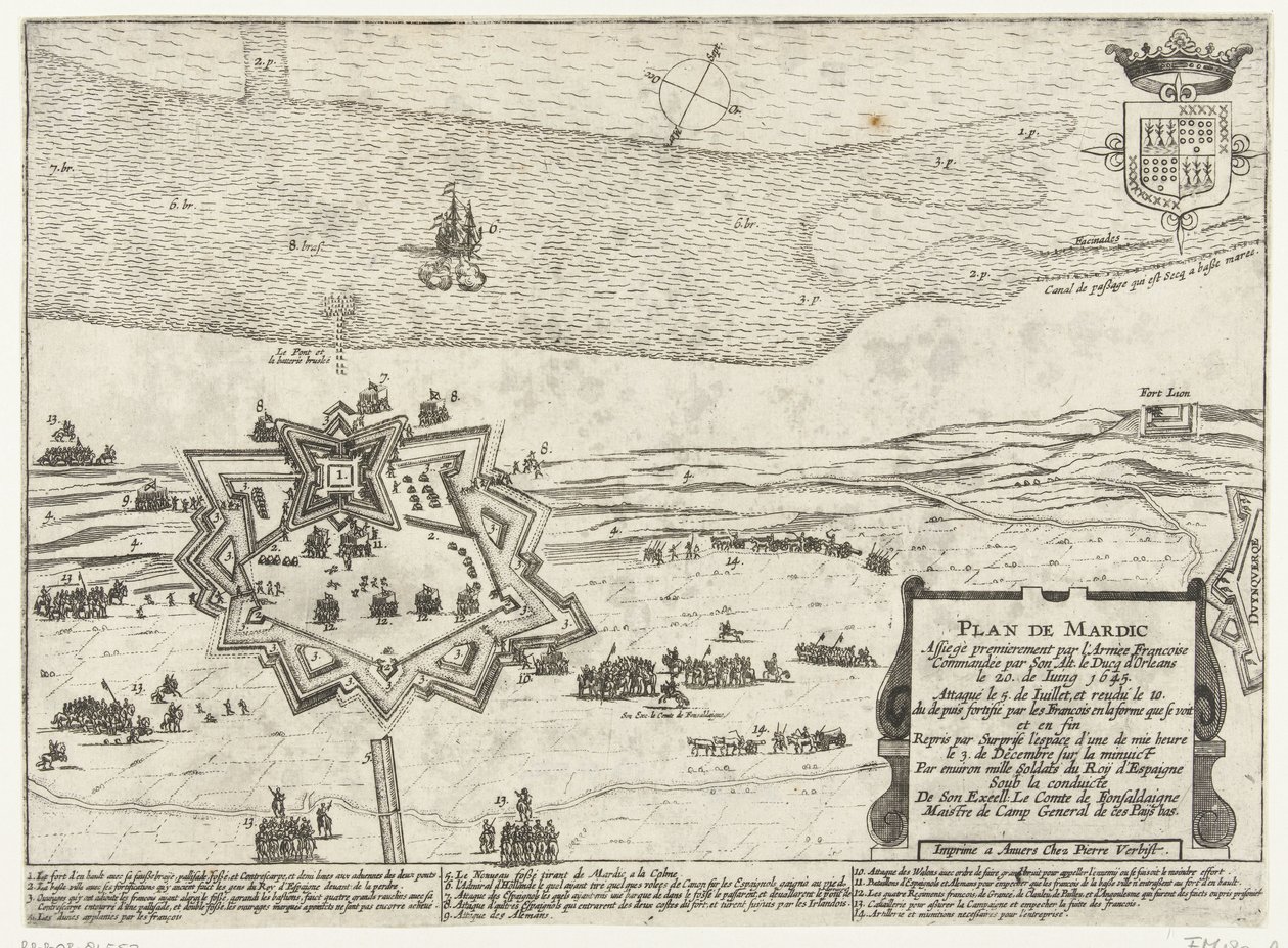 Fort Mardijkin kartta, 1645 Suunnittele Mardic (otsikko esineessä) tekijältä Anonymous