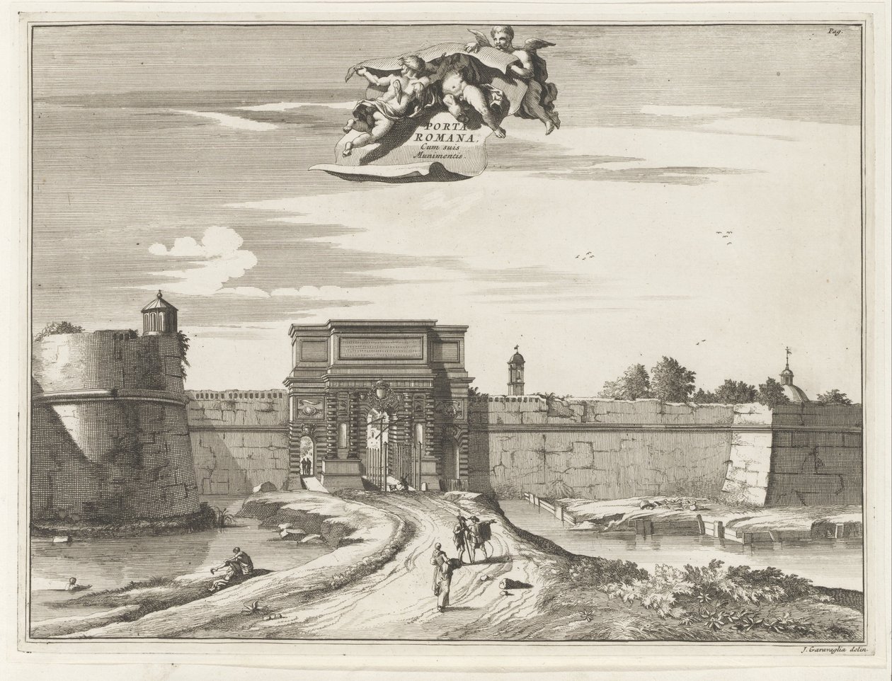 Porta Romana Milanossa Porta Romana cum suis Muninentis (otsikko esineessä) Magesyn der Italianense -rakennukset (sarjan nimi) tekijältä Anonymous