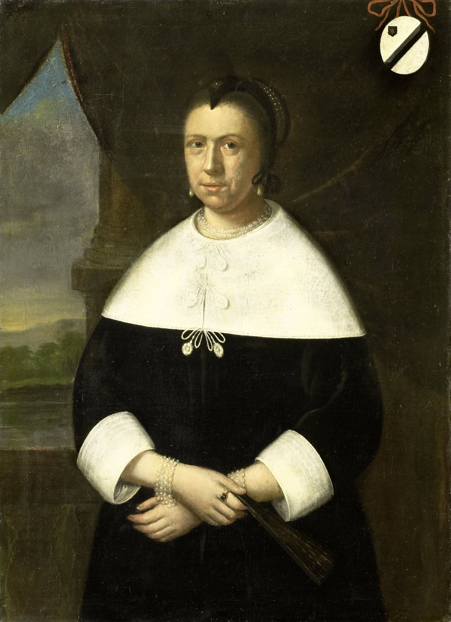 Muotokuva Maria Quevelleriuksesta (1629-64), Jan van Riebeeckin ensimmäisestä vaimosta tai hänen toisesta vaimostaan Maria Scipiosta (n. 1630-95) tekijältä Anonymous
