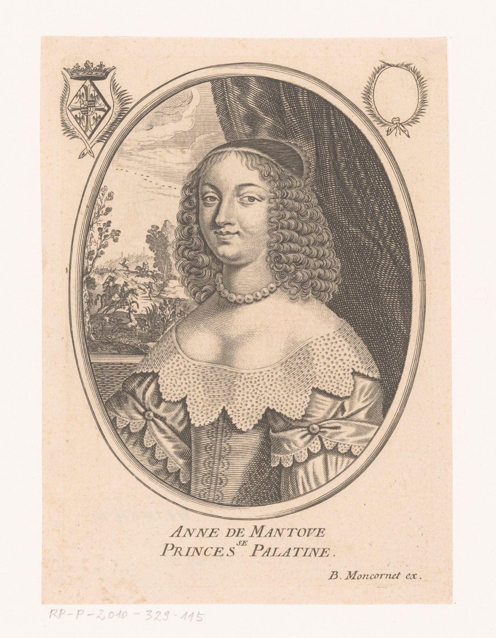 Portret van Anne Gonzaga Anne de Mantove, princesa Palatina (títol sobre objecte) finlandesa tekijältä Anonymous