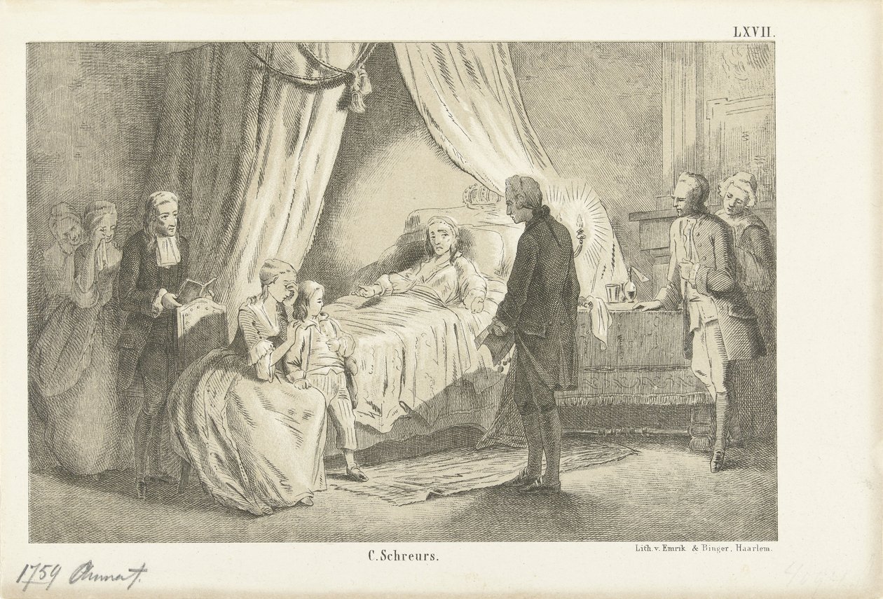 Prinsessa Anna kuolinvuoteella, 1759 tekijältä Anonymous