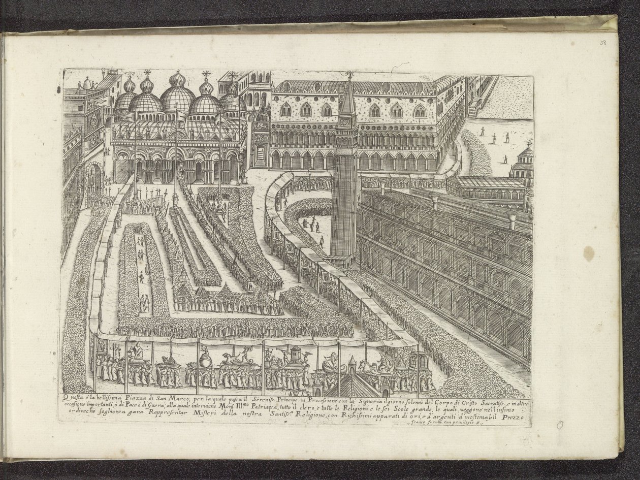 Processie yli het San Marcoplein te Venetië Scenes uit het Venetiaanse leven (sarjan nimi) Habiti d
