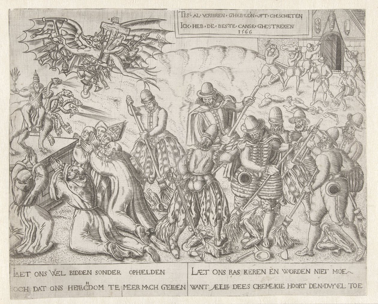 Protestanttinen "siivoaminen" katolisesta kirkosta Kerjäläisten ikonoklasmi, 1566 tekijältä Anonymous