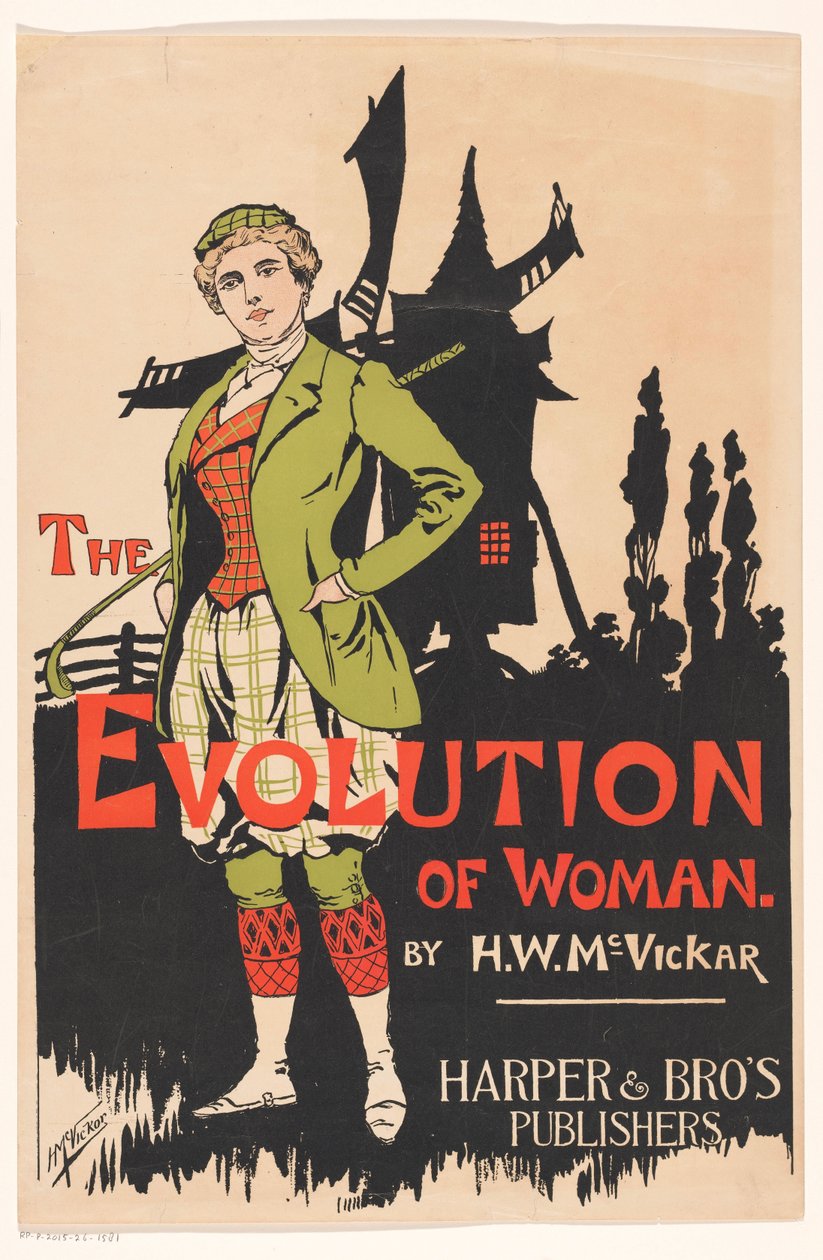 Billboard for The Evolution of Woman, kirjoittanut Harry Whitney McVickar tekijältä Anonymous