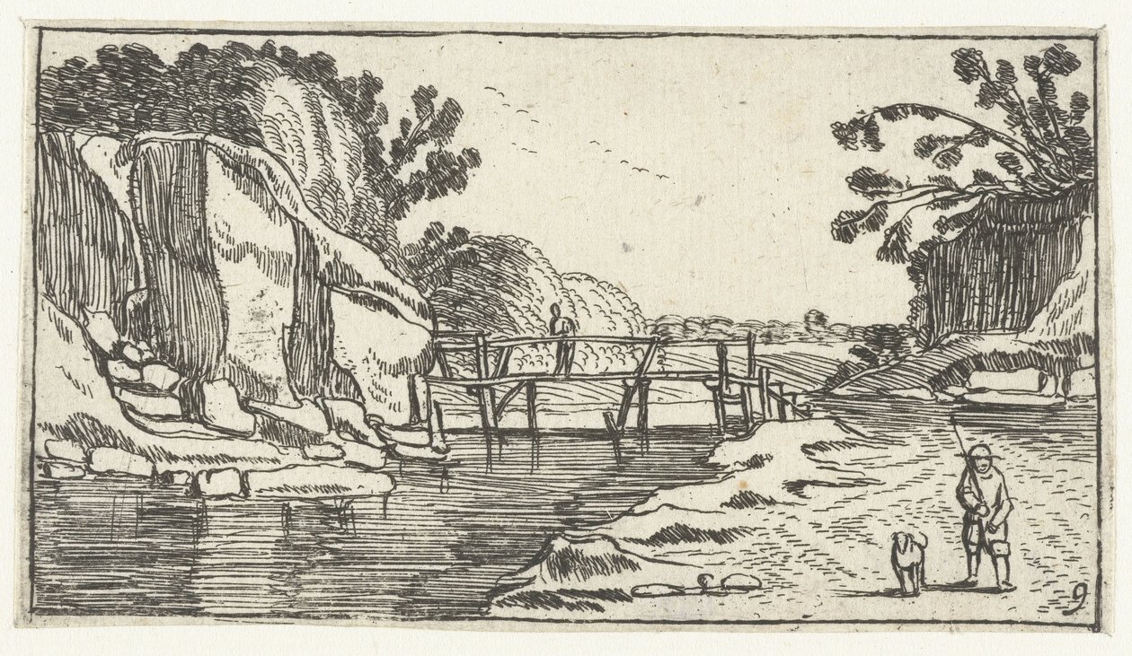 Kalliomaisema polulla joen varrella Maisemat Esaias van de Velden jälkeen (sarjan nimi) tekijältä Anonymous