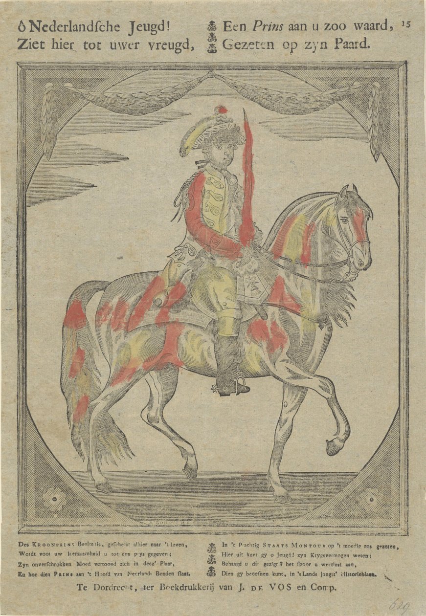 Orange-Nassaun prinssin William V:n ratsastusmuotokuva tekijältä Anonymous