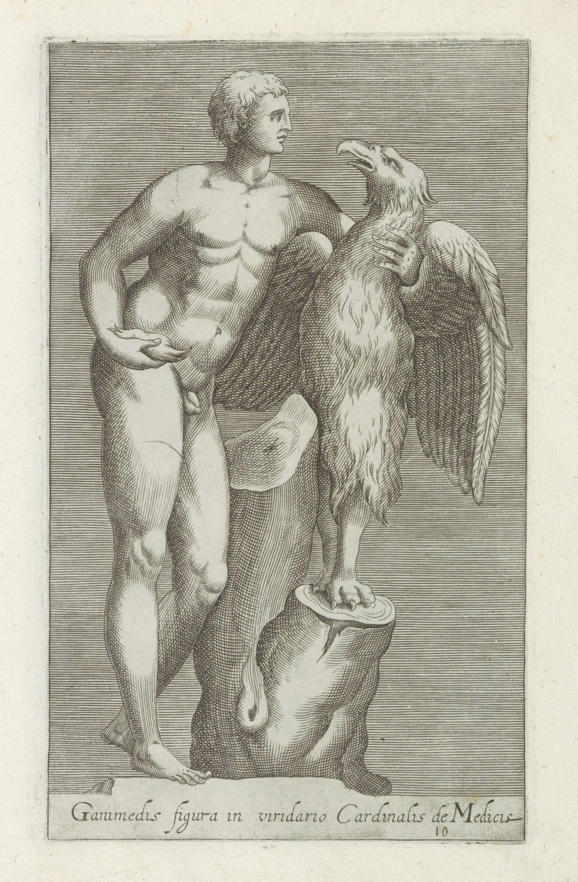 Sculptuur van Jupiter als adelaar tapasi Ganymedes Ganymeden hahmo Cardinal de