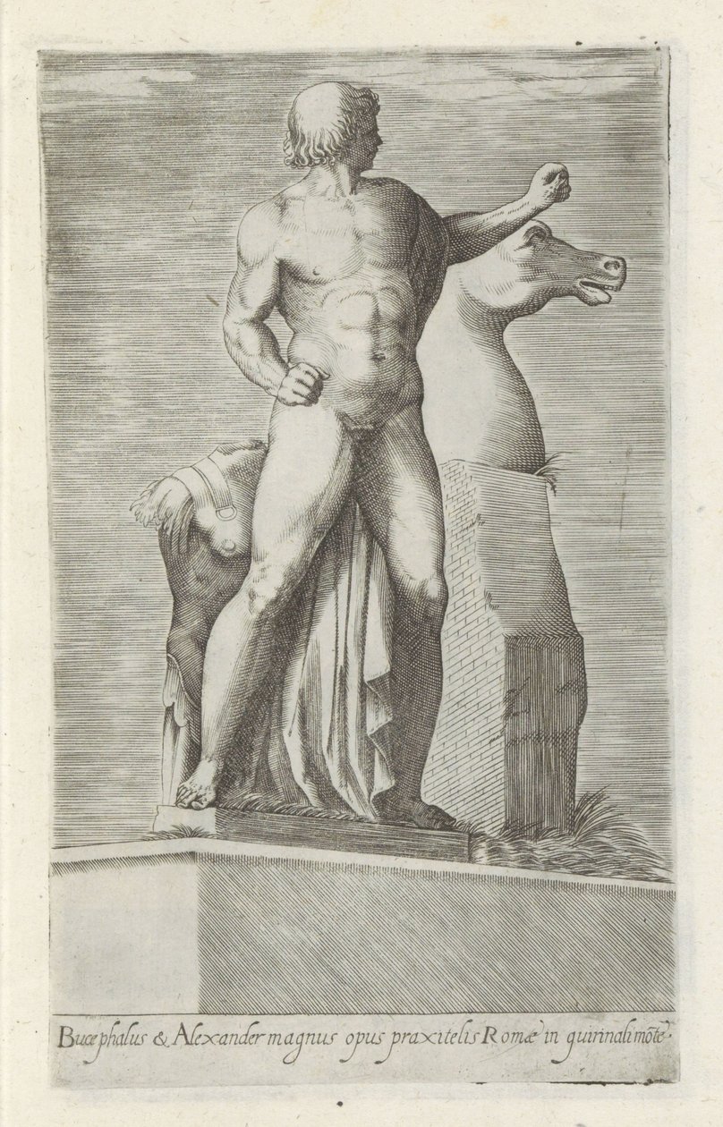 Sculptuur van een van de Dioscuren op het Quirinaal te Rome Bucephalus & Alexander suuri työ (...) (otsikko esineessä) Antiikkiveistoksia Roomassa (sarjan nimi) Ikonit Rooman kaupungin muinaisista patsaista, joita nähdään julkisilla paikoilla (sarjan nimi) tekijältä Anonymous