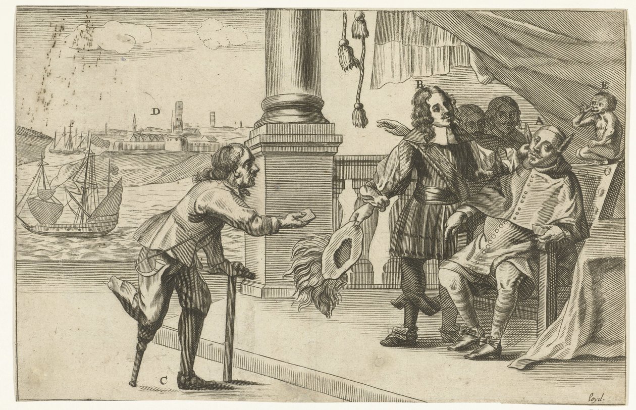 Sarjakuva epäonnistuneesta hyökkäyksestä Oostendeen, 1658 Dialogue of Ostenden (otsikko esineessä) tekijältä Anonymous