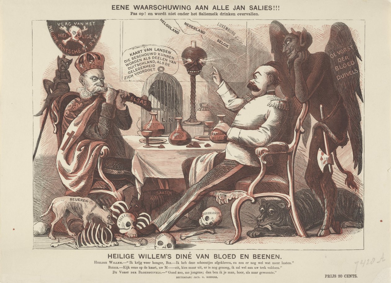 Sarjakuva Keisari Wilhelm I:stä ja Bismarckista, 1870 Saint William