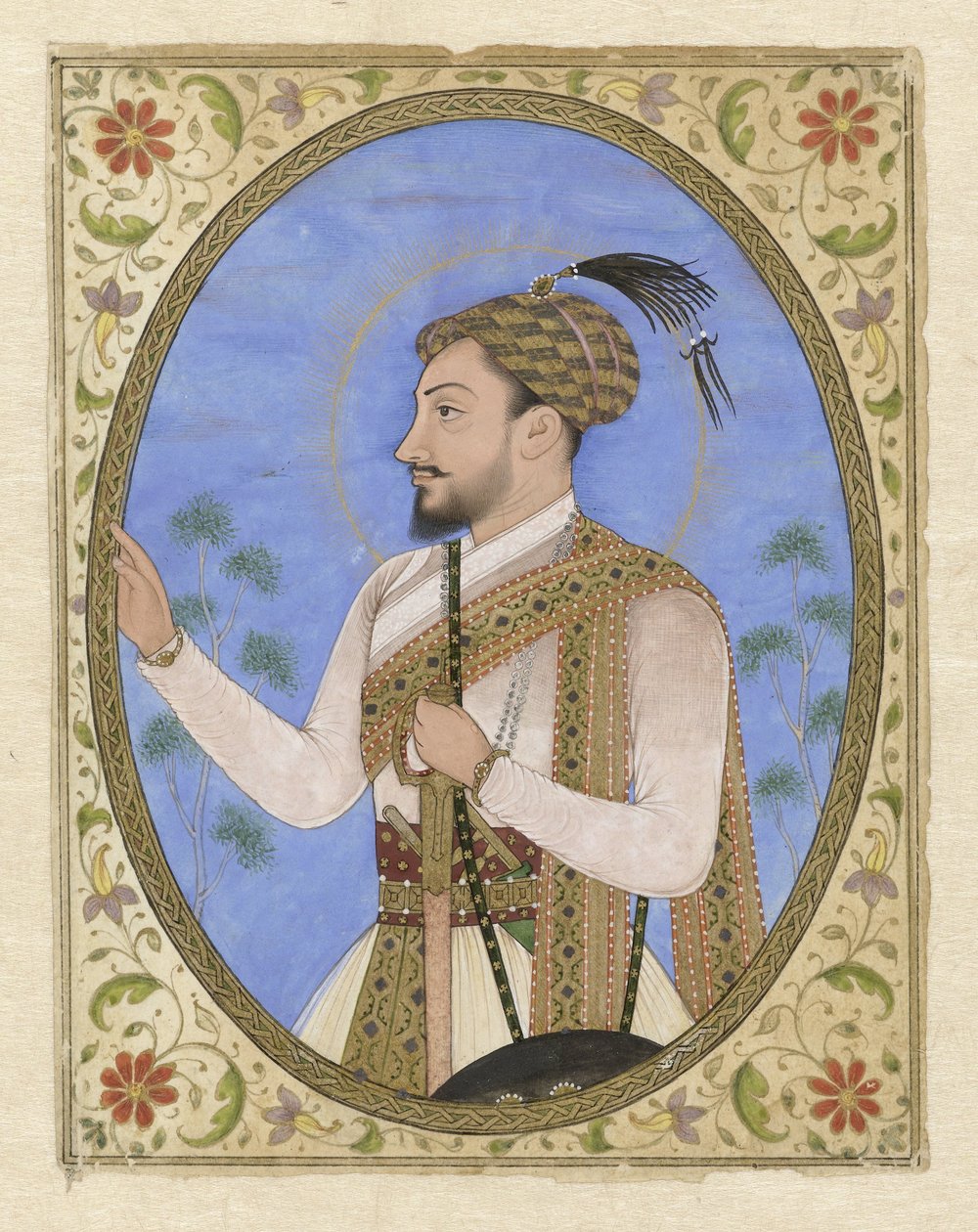 Sulttaani Mohammed Adil Shah Portretminiatuur on sulttaani Muhammad Adil Shah van Bijapur tekijältä Anonymous