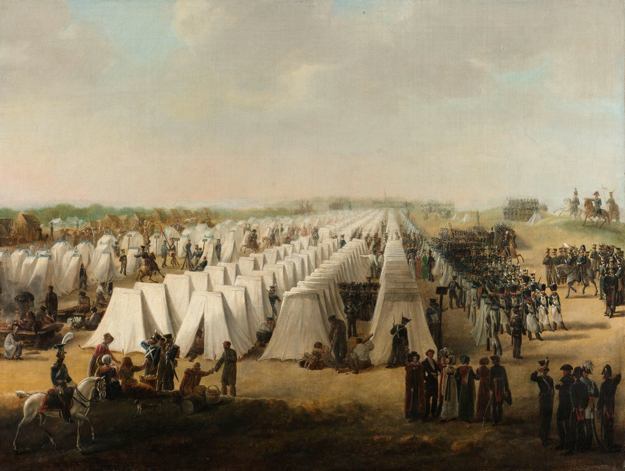 Armeijan leiri Rijenissä Armeijan leiri Rijenissä vuonna 1831 tai sen jälkeen tekijältä Anonymous