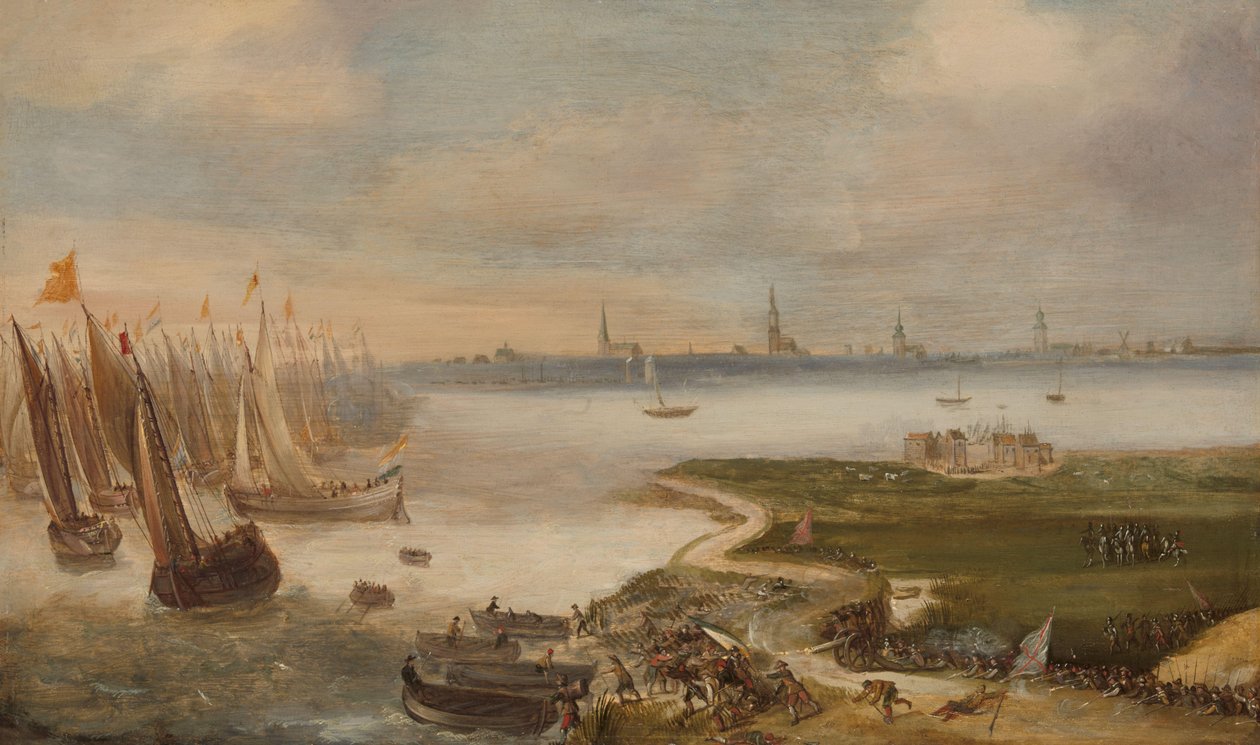 Alankomaiden tappio Blokkersdijkissä Antwerpenin lähellä, 1605 tekijältä Anonymous