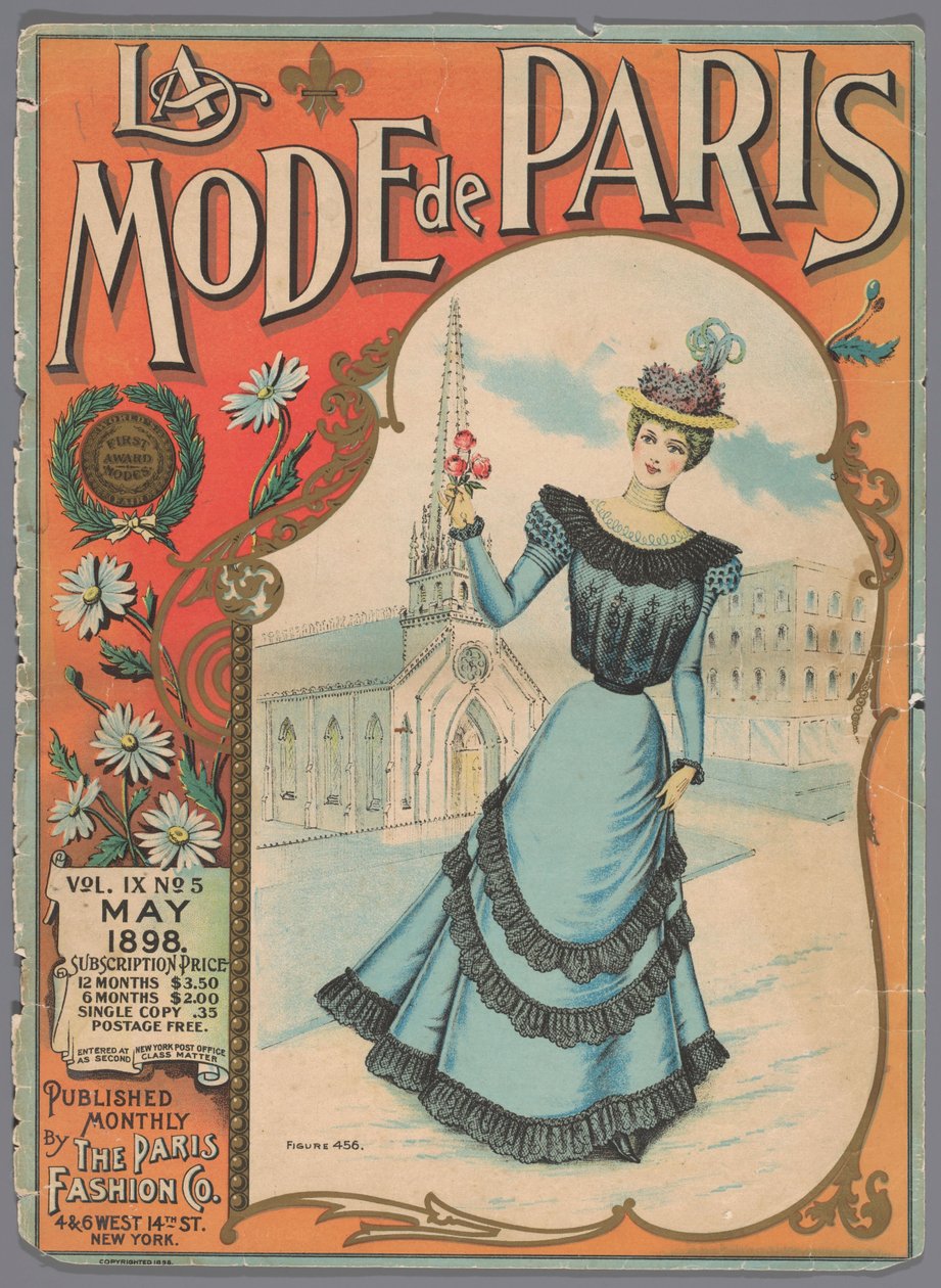 The Fashion Magazine houkuttelijana La Mode de Paris, toukokuu 1898, voi. IX, nro 5, kuva 456 tekijältä Anonymous