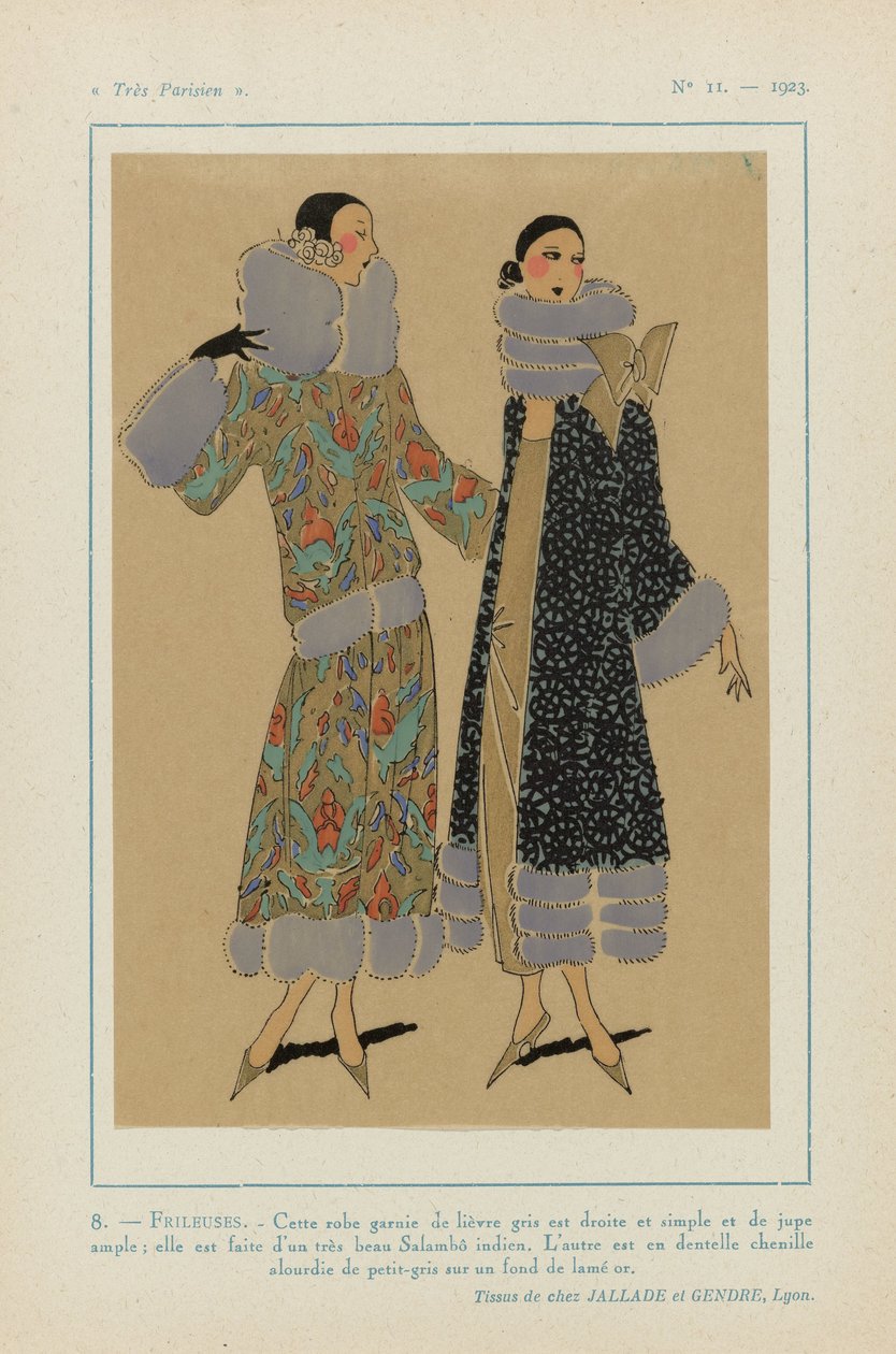 Hyvin pariisilainen, 1923, nro 11: 8. - FRILEUSES. - Tämä mekko, jossa on harmaa jänis... tekijältä Anonymous