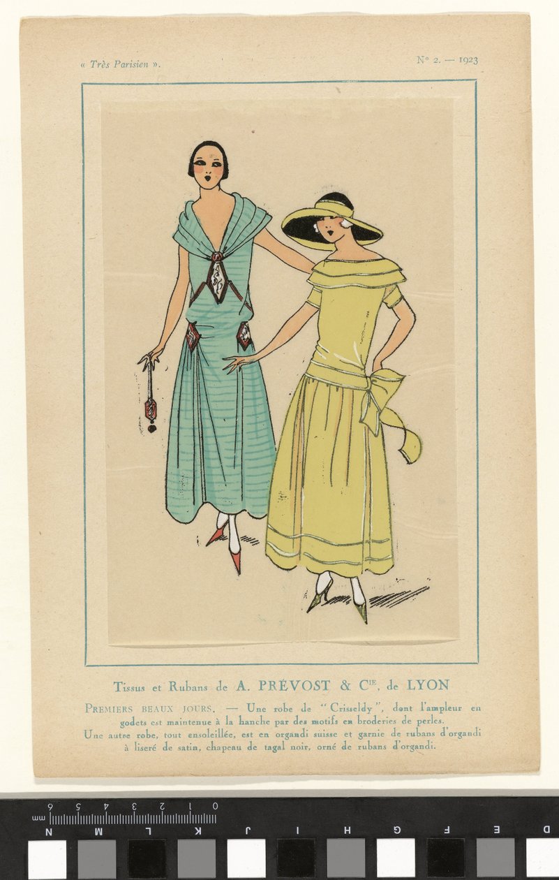 Hyvin pariisilainen, 1923, nro 2: Kankaat ja nauhat, A. PRÉVOST & Cie. Lyonista... tekijältä Anonymous
