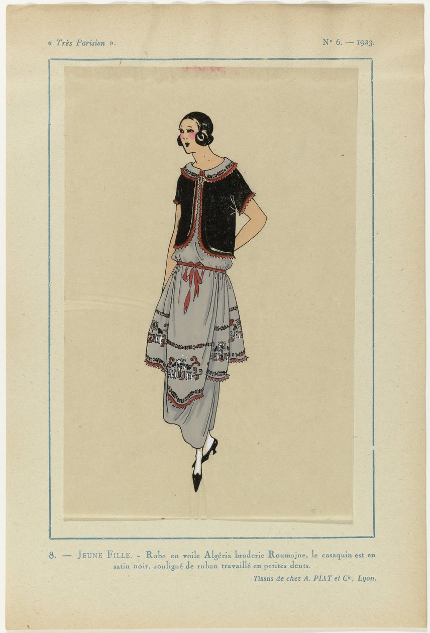 Hyvin pariisilainen, 1923, nro 6: 8. NUORI TYTÖ. - Algerian hunnumekko... tekijältä Anonymous