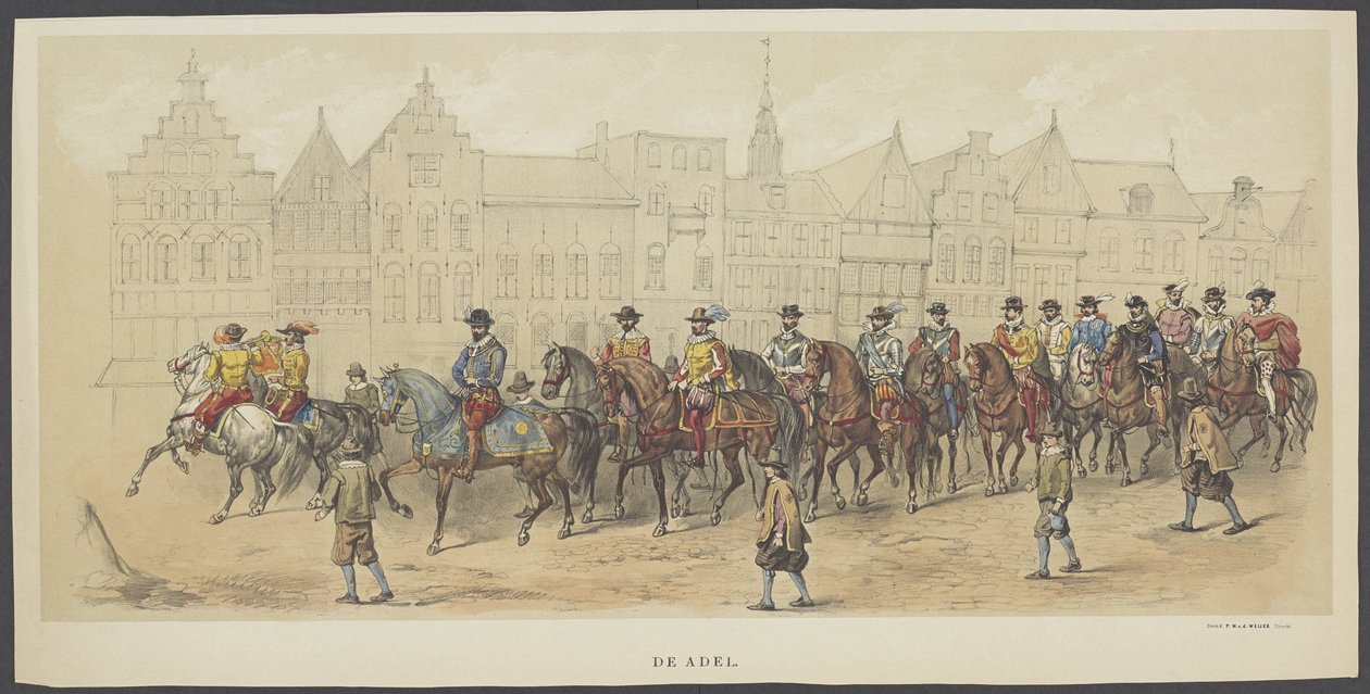 Utrechtin naamiainen, levy a: aatelisto, 1856 Aatelisto. (otsikko esineessä) The Founders of Dutch Freedom, (William I:n aika), esittelijä H.H. Utrechtin opiskelijakunnan jäseniä Utrechtsche Hoogen 220-vuotisjuhlan kunniaksi tekijältä Anonymous