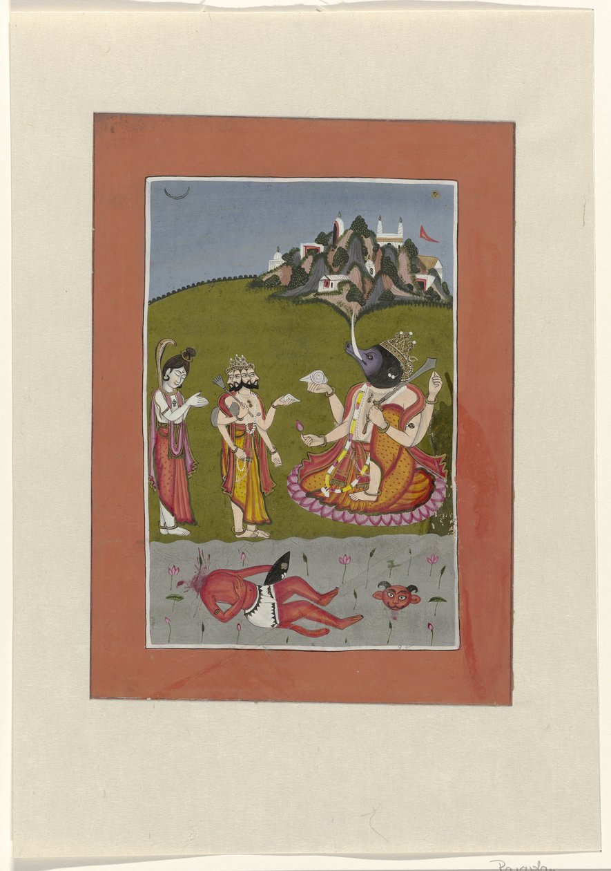 Varaha (Vishnun inkarnaatio villisikaksi) Vishnun avatarit (sarjan nimi) tekijältä Anonymous