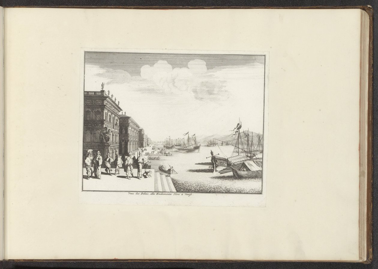 Venetsialaiset palatsit veden päällä Vue des Palais, alle Fondamente Nove à Venise (otsikko esineessä) Palatsit ja monumentit Venetsiassa, Livornossa, Napolissa ja Roomassa (sarjan nimi) tekijältä Anonymous