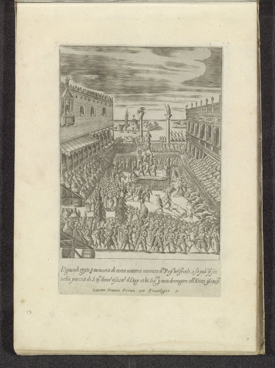 Viering van Vette Donderdag op het Piazzetta te Venetië Scenes uit het Venetiaanse leven (sarjan nimi) Habiti d